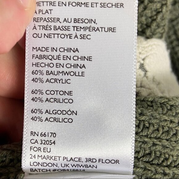 Urban Outfitters Lace Trim Crop Knit Sweater Green White Size Medium Bohemian‎ M - Picture 8 of 9